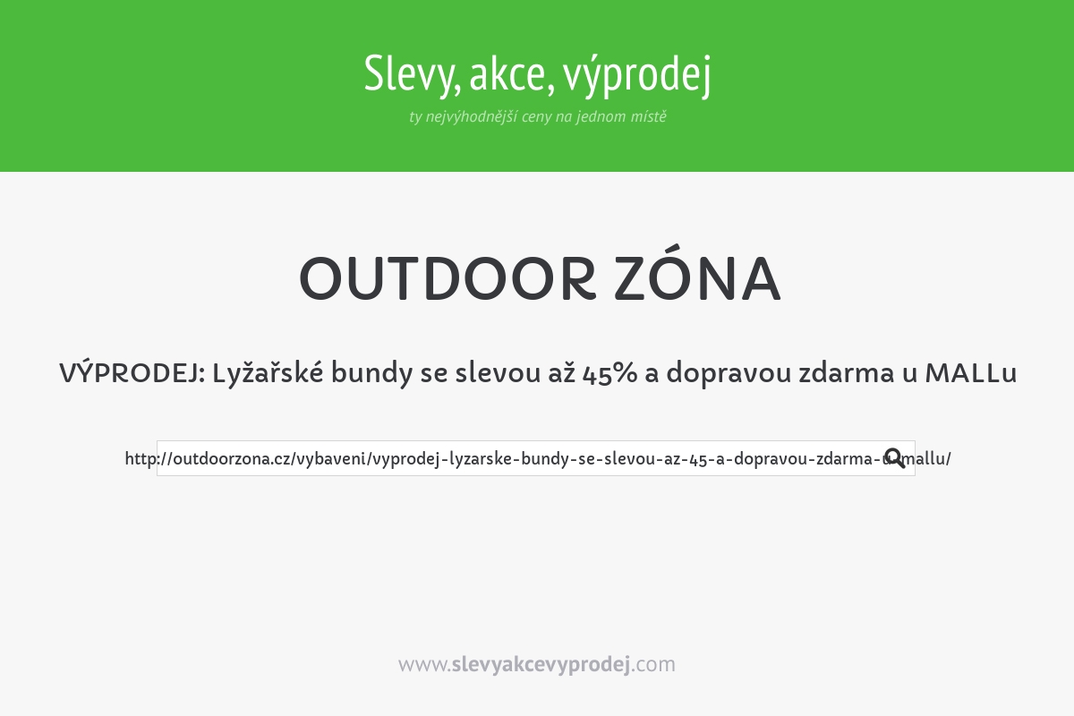 VÝPRODEJ: Lyžařské bundy se slevou až 45% a dopravou zdarma u MALLu