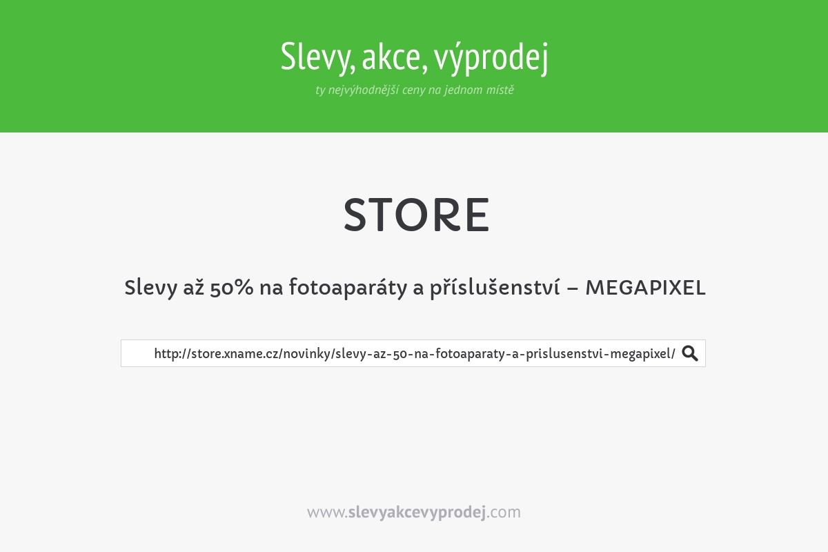 Slevy až 50% na fotoaparáty a příslušenství – MEGAPIXEL