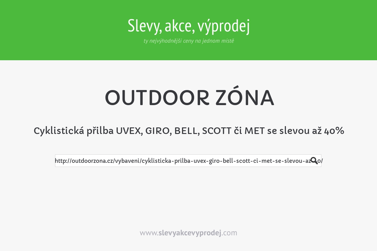 Cyklistická přilba UVEX, GIRO, BELL, SCOTT či MET se slevou až 40%