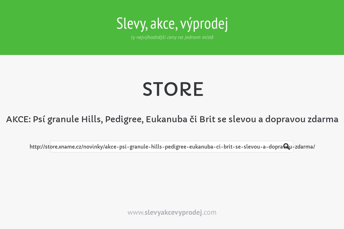 AKCE: Psí granule Hills, Pedigree, Eukanuba či Brit se slevou a dopravou zdarma