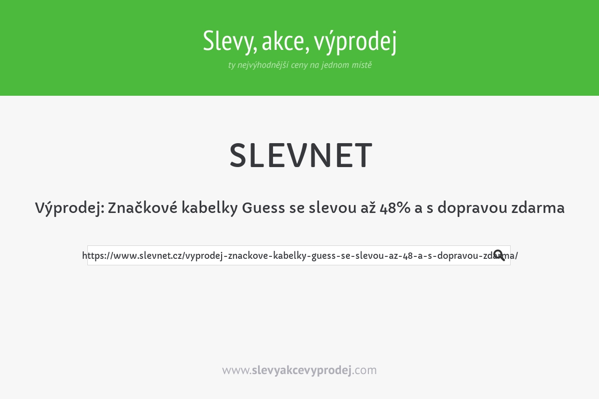 Výprodej: Značkové kabelky Guess se slevou až 48% a s dopravou zdarma