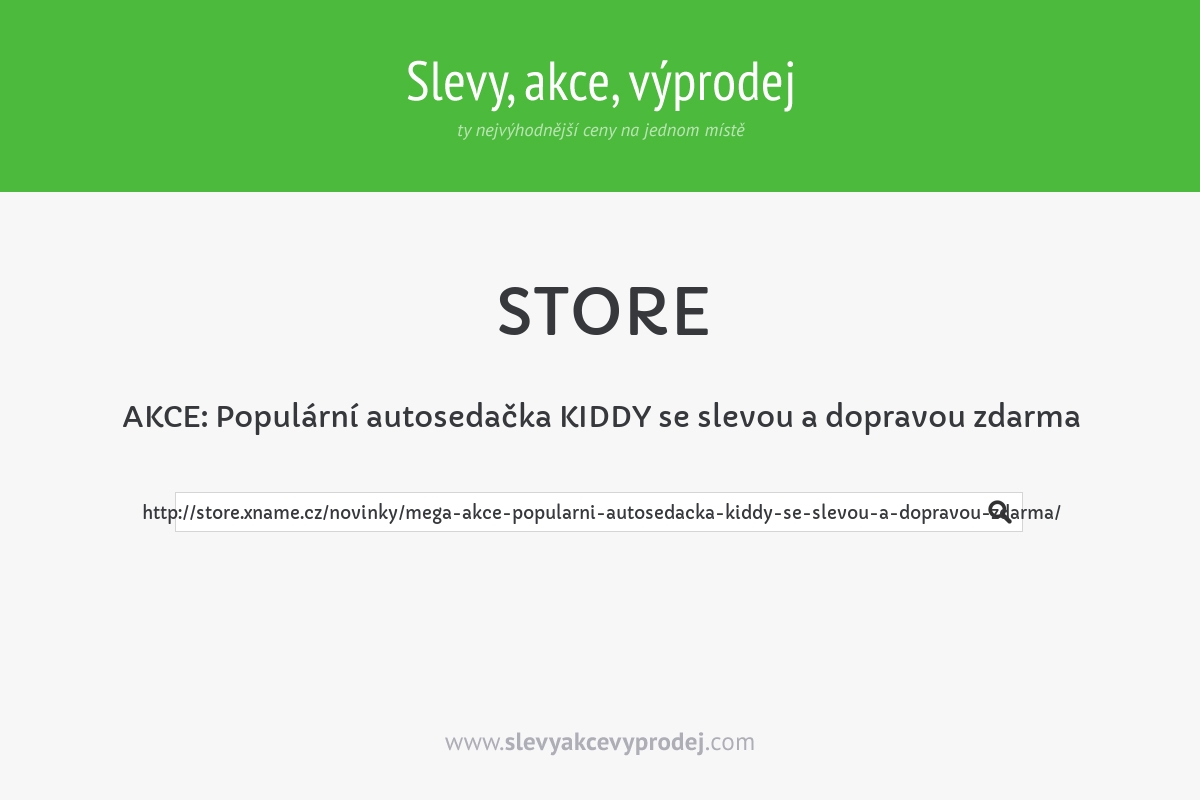 AKCE: Populární autosedačka KIDDY se slevou a dopravou zdarma