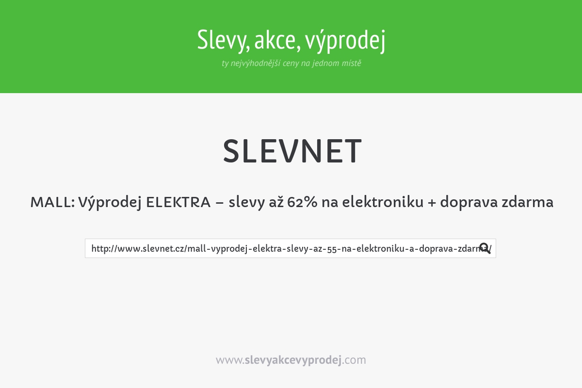 MALL: Výprodej ELEKTRA – slevy až 62% na elektroniku + doprava zdarma