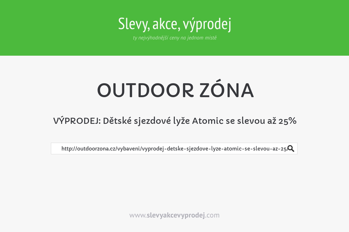 VÝPRODEJ: Dětské sjezdové lyže Atomic se slevou až 25%