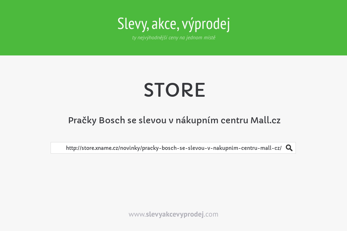 Pračky Bosch se slevou v nákupním centru Mall.cz