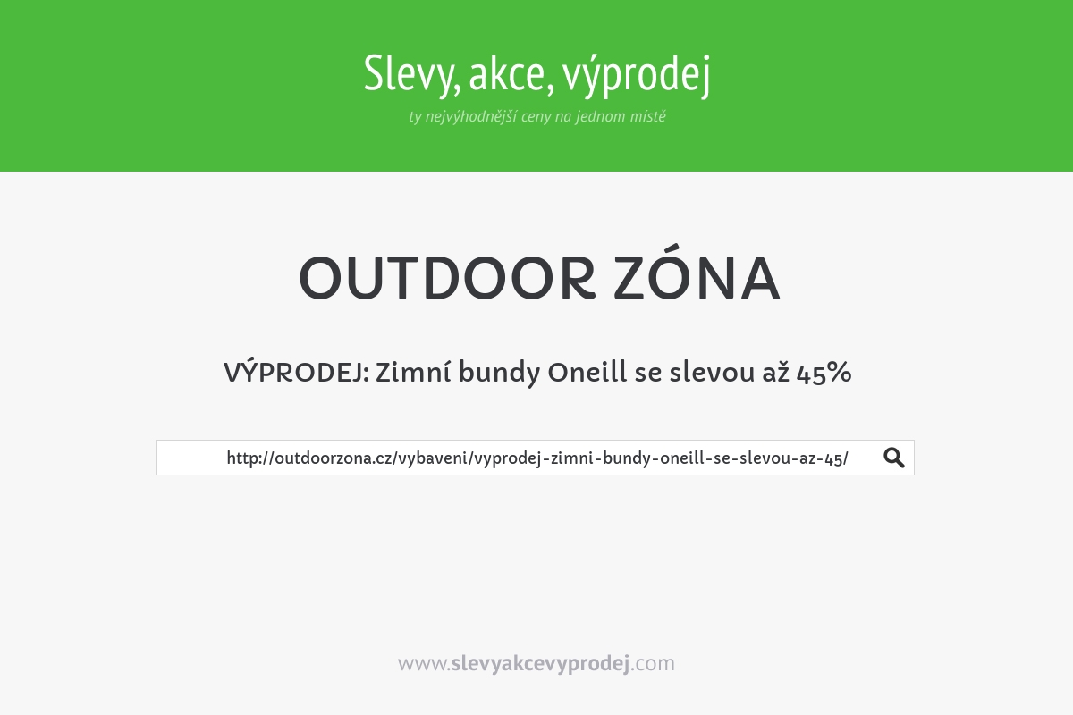 VÝPRODEJ: Zimní bundy Oneill se slevou až 45%