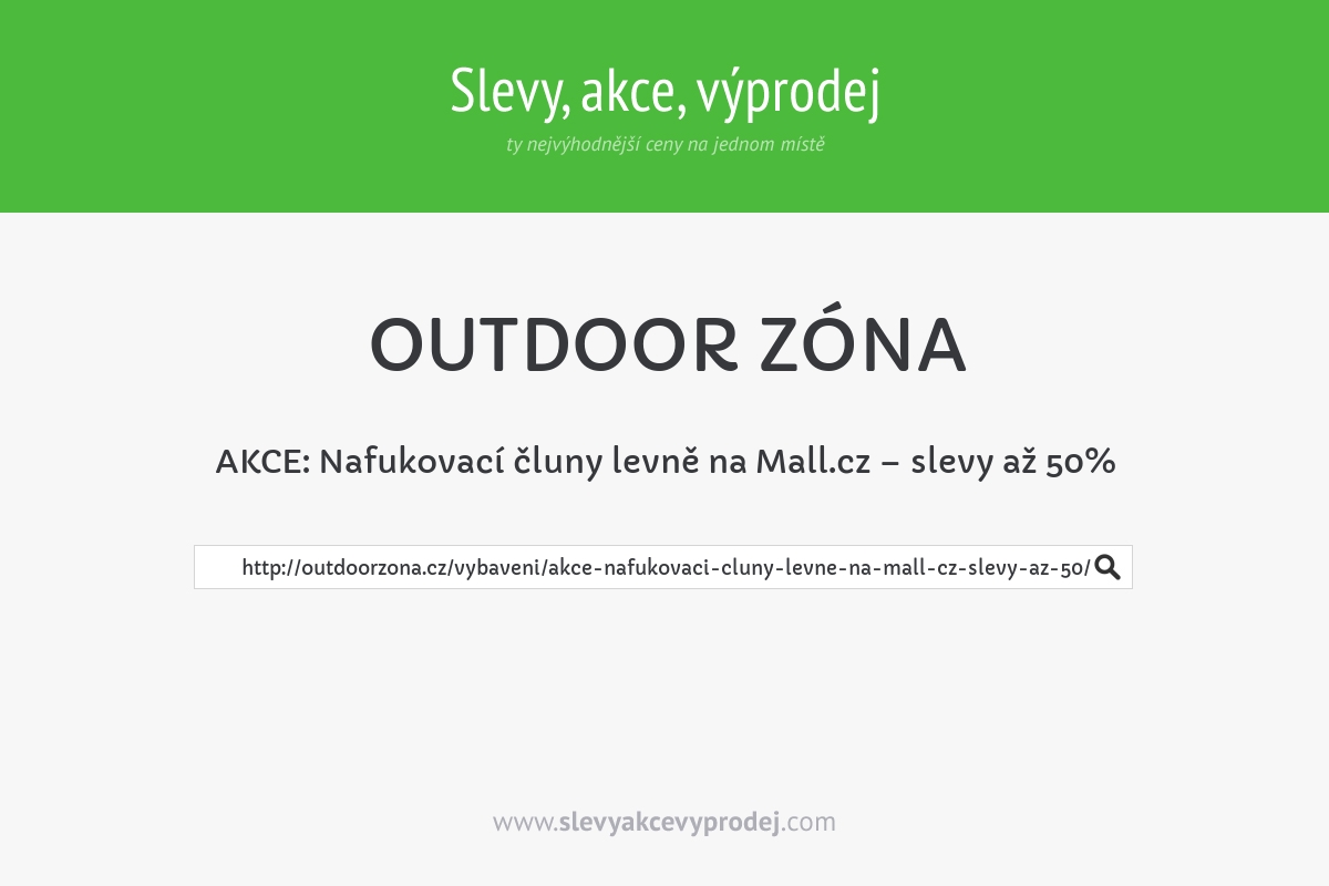 AKCE: Nafukovací čluny levně na Mall.cz – slevy až 50%