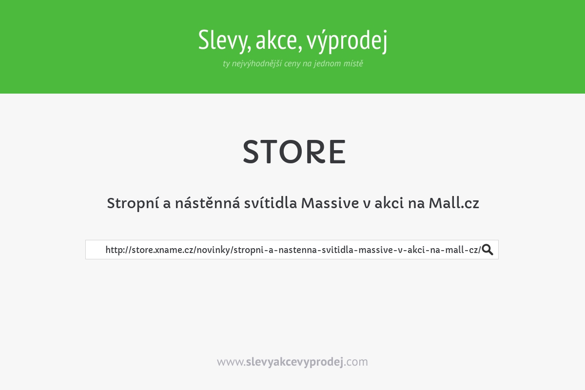 Stropní a nástěnná svítidla Massive v akci na Mall.cz