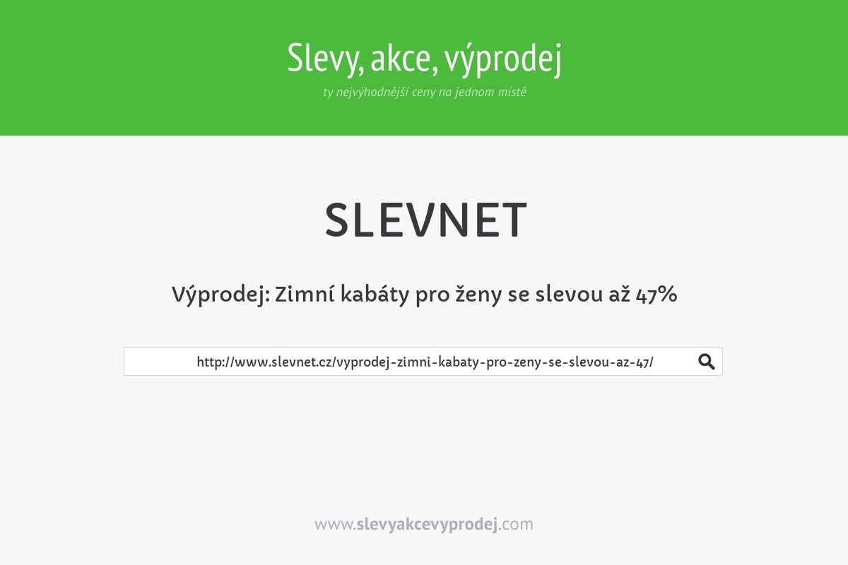 Výprodej: Zimní kabáty pro ženy se slevou až 47%