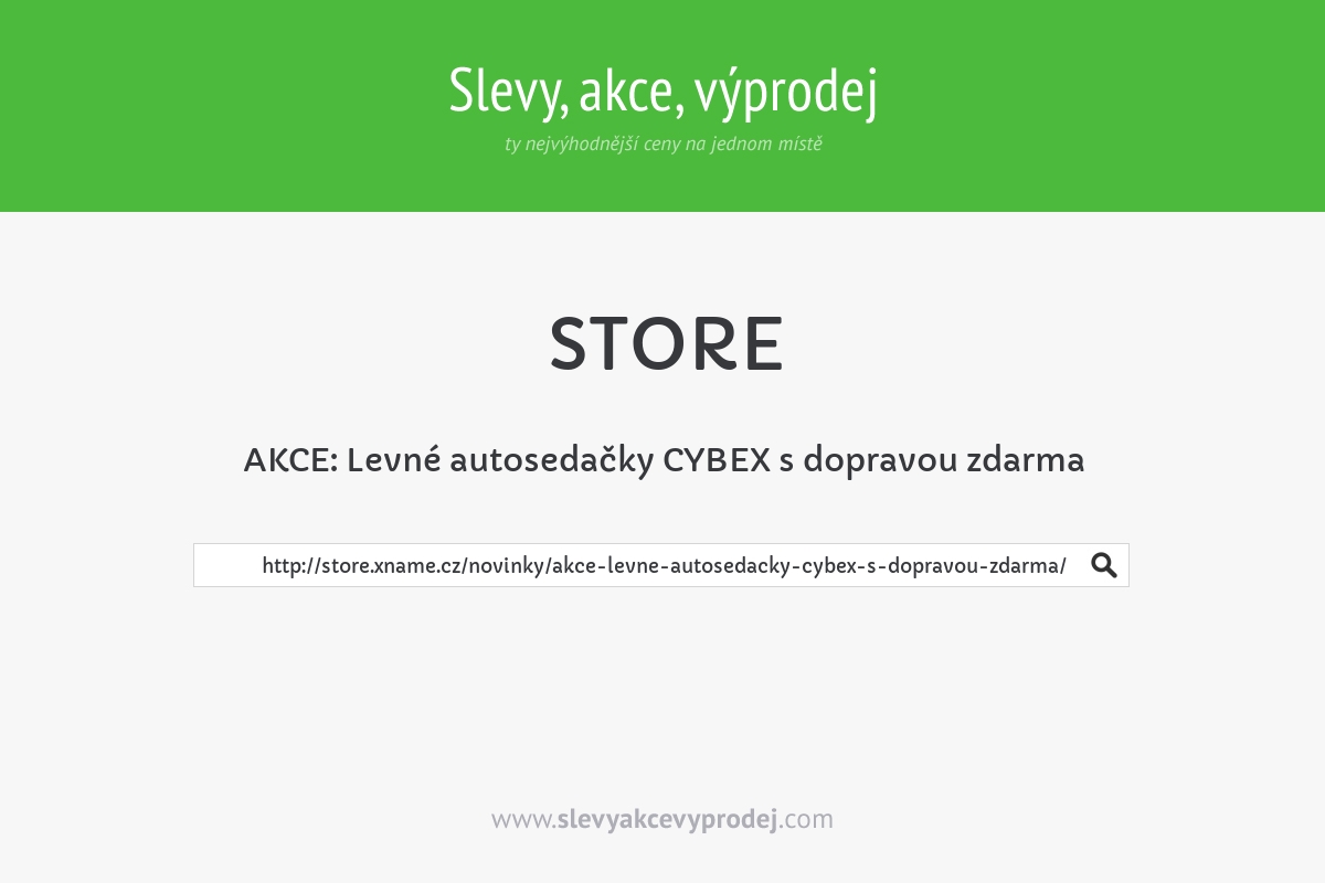 AKCE: Levné autosedačky CYBEX s dopravou zdarma