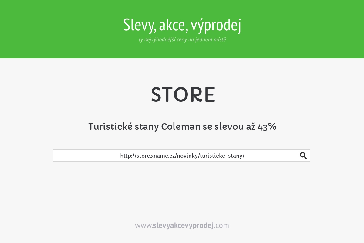 Turistické stany Coleman se slevou až 43%