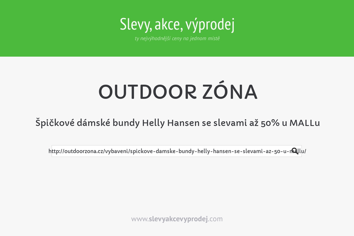 Špičkové dámské bundy Helly Hansen se slevami až 50% u MALLu