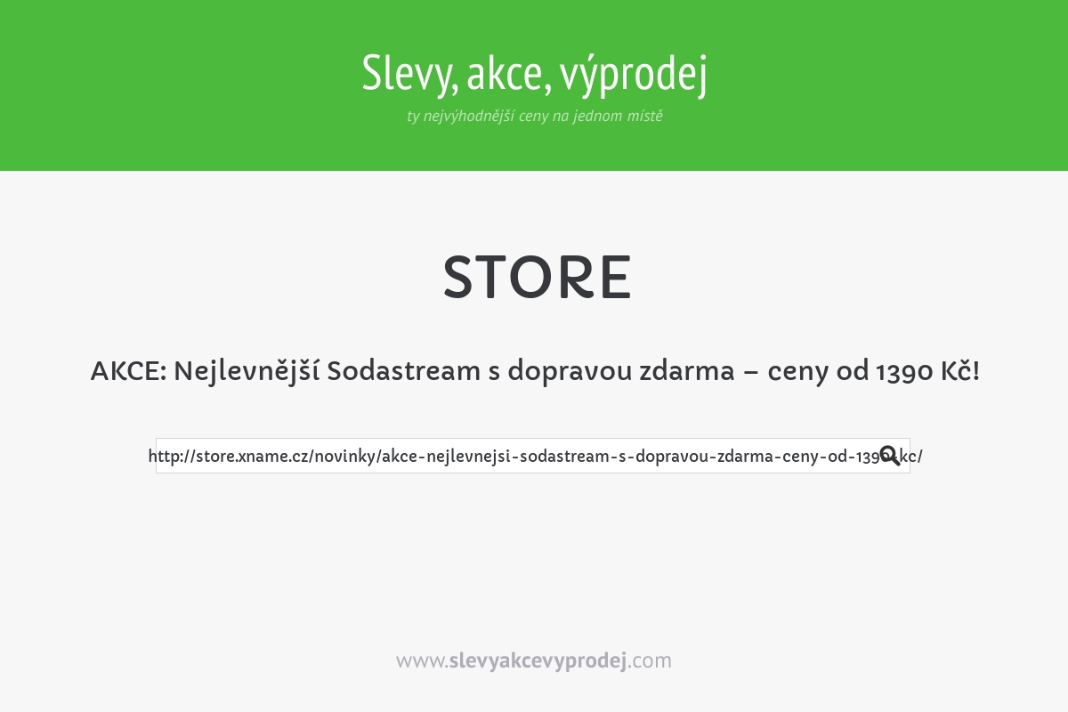 AKCE: Nejlevnější Sodastream s dopravou zdarma – ceny od 1390 Kč!