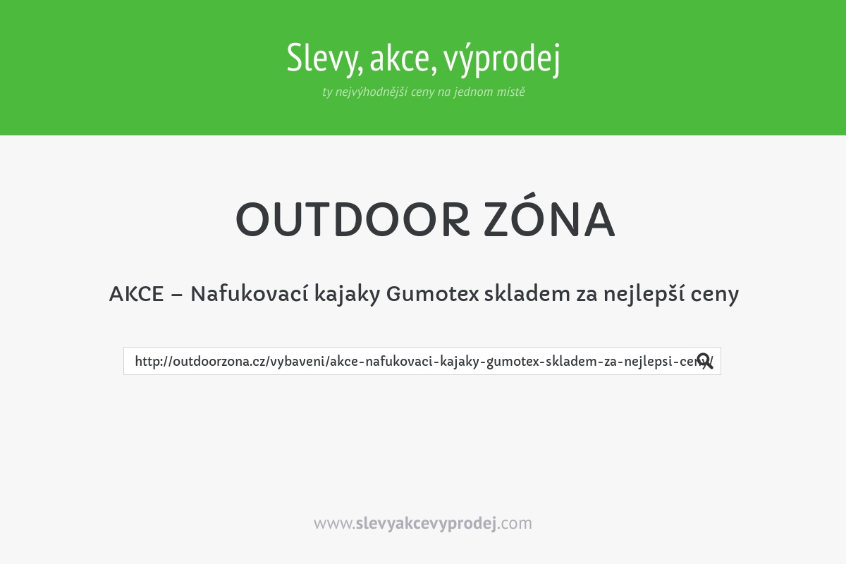 AKCE – Nafukovací kajaky Gumotex skladem za nejlepší ceny