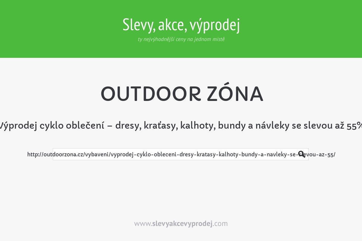 Výprodej cyklo oblečení – dresy, kraťasy, kalhoty, bundy a návleky se slevou až 55%