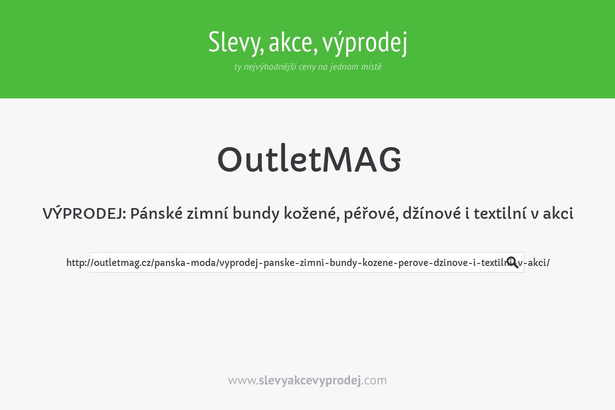 VÝPRODEJ: Pánské zimní bundy kožené, péřové, džínové i textilní v akci