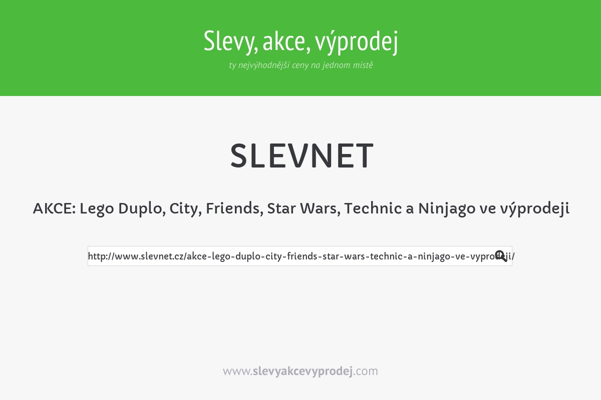 AKCE: Lego Duplo, City, Friends, Star Wars, Technic a Ninjago ve výprodeji