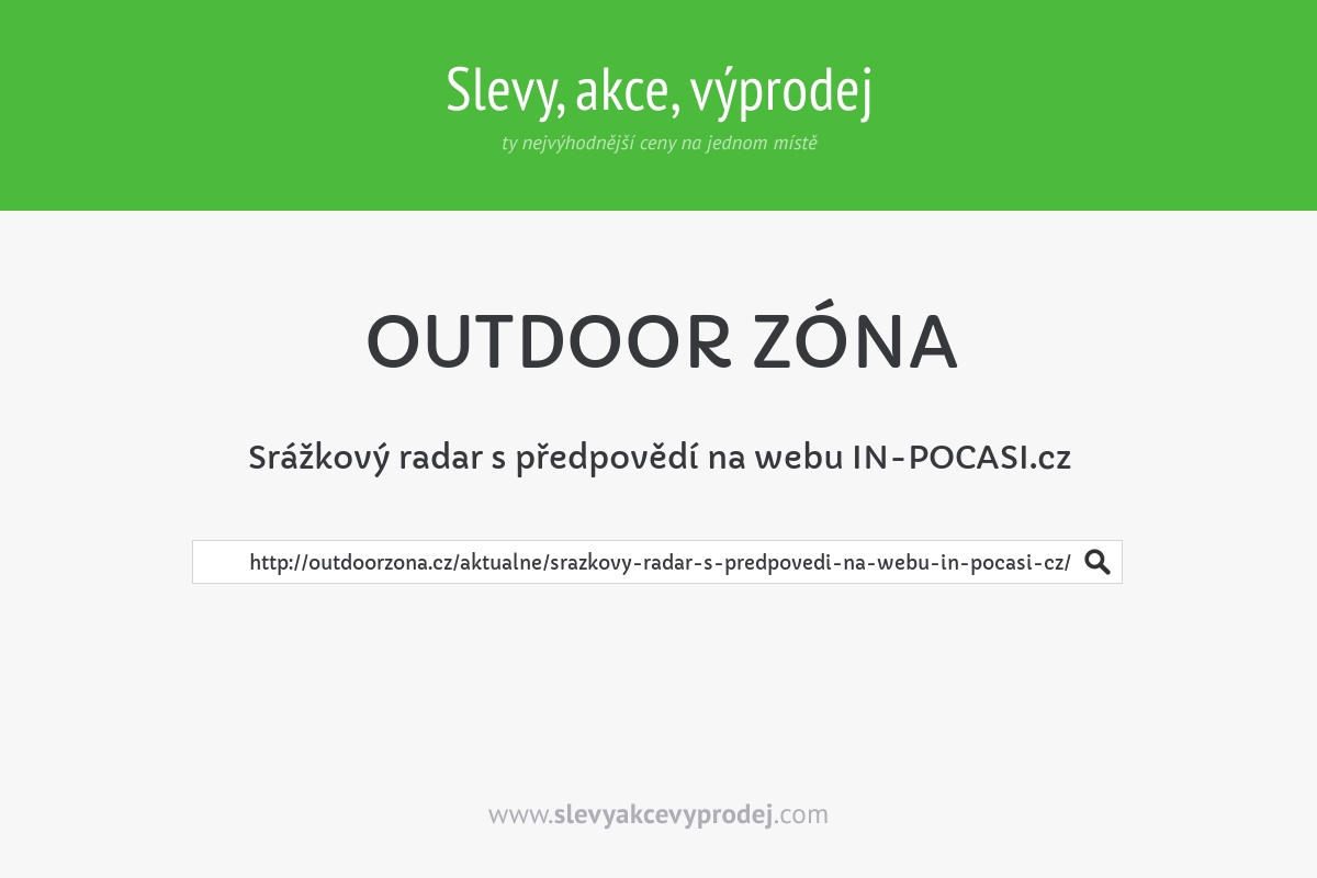 Srážkový radar s předpovědí na webu IN-POCASI.cz