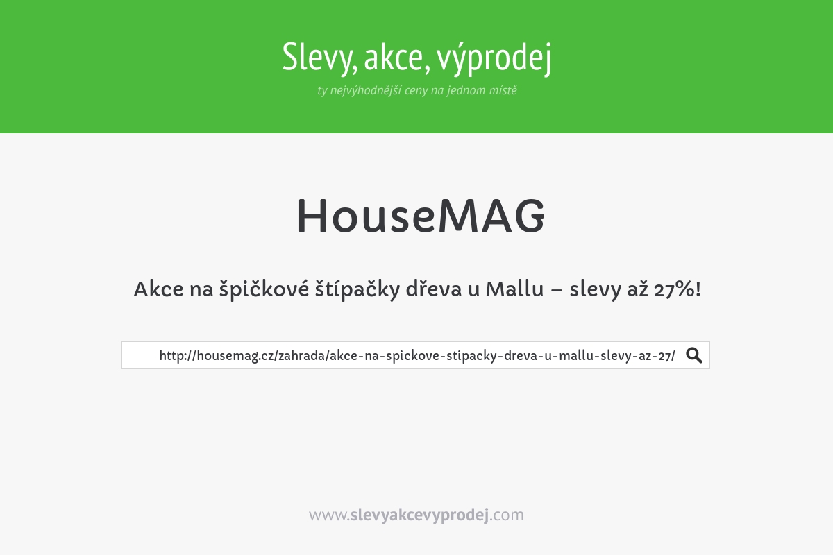 Akce na špičkové štípačky dřeva u Mallu – slevy až 27%!