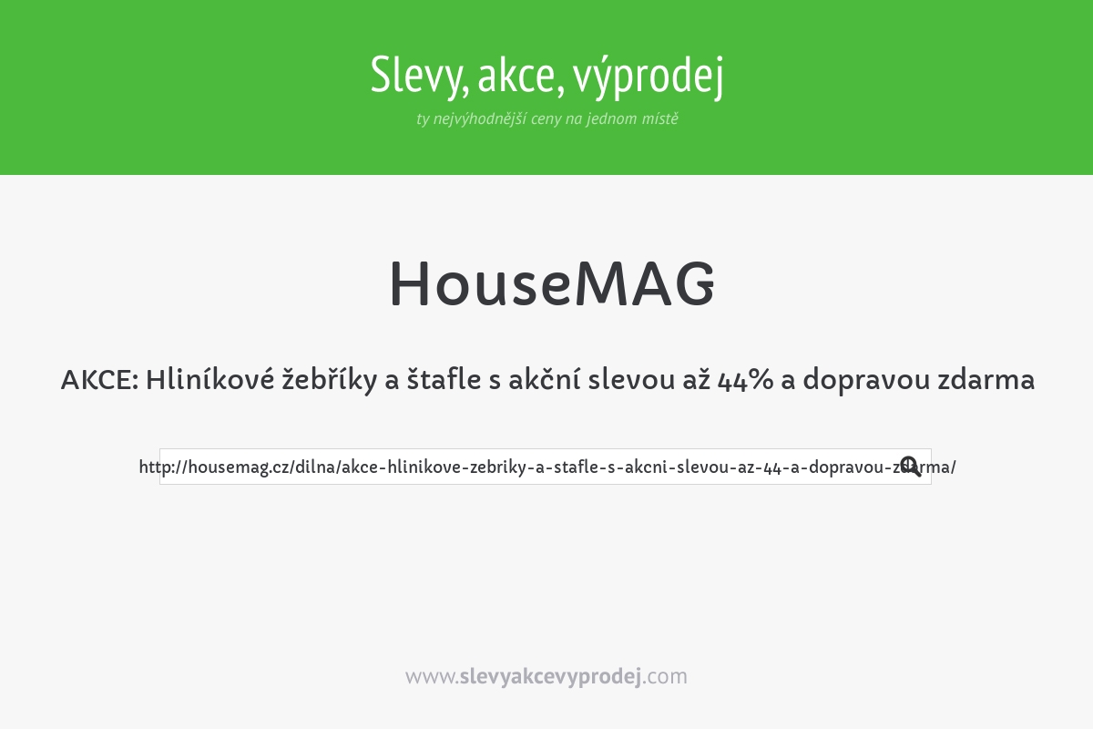 AKCE: Hliníkové žebříky a štafle s akční slevou až 44% a dopravou zdarma