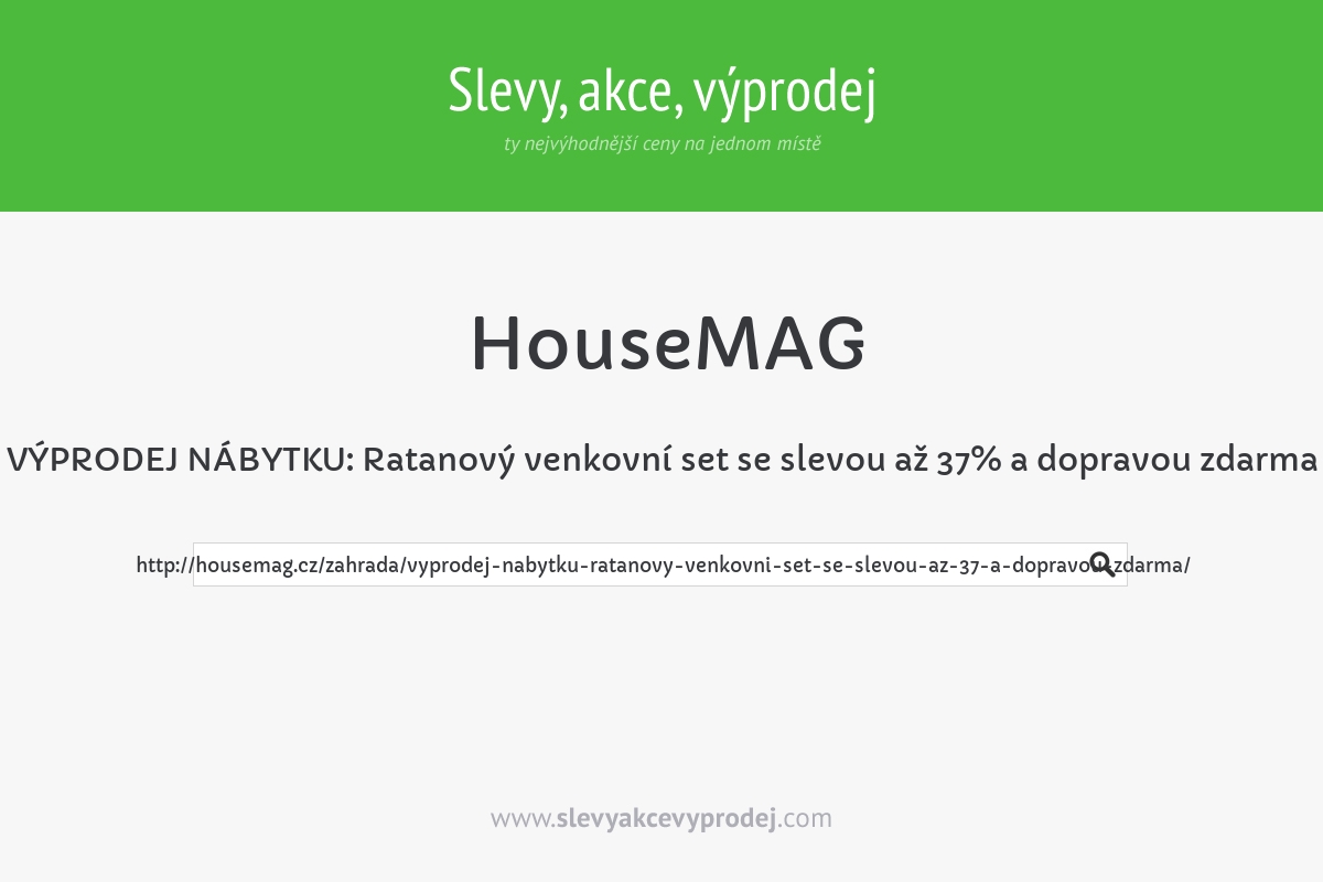 VÝPRODEJ NÁBYTKU: Ratanový venkovní set se slevou až 37% a dopravou zdarma