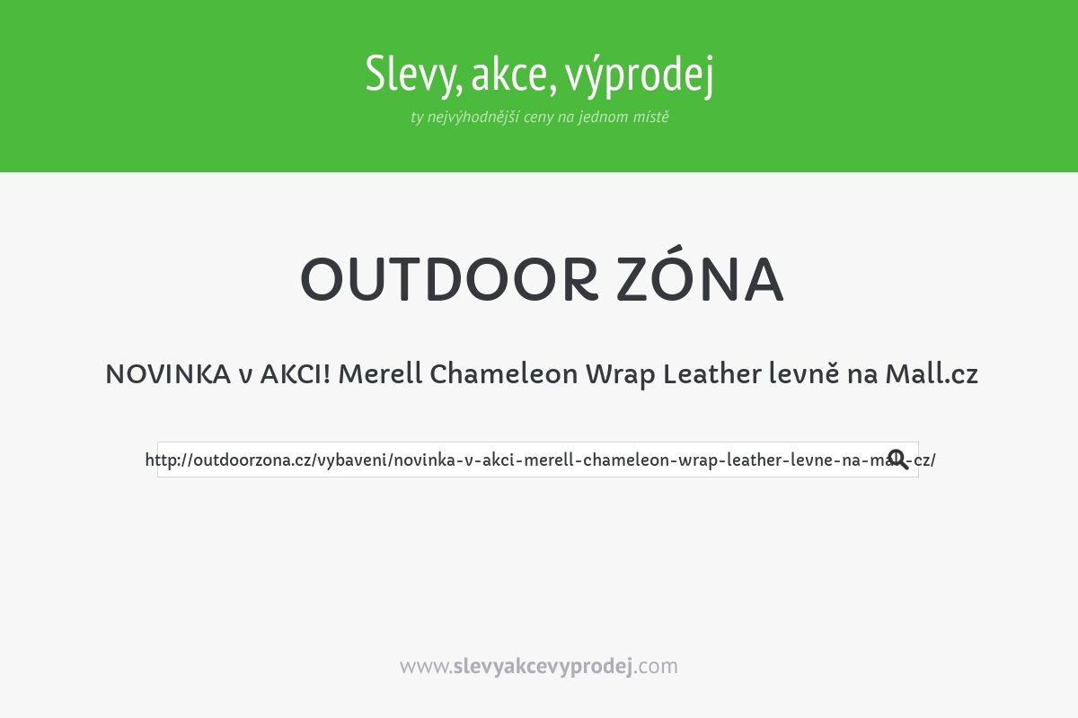 NOVINKA v AKCI! Merell Chameleon Wrap Leather levně na Mall.cz