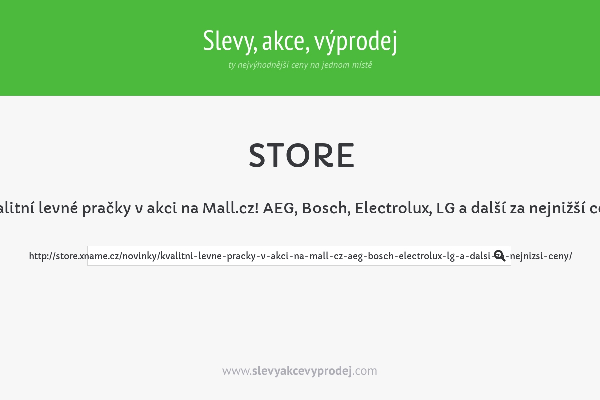 Kvalitní levné pračky v akci na Mall.cz! AEG, Bosch, Electrolux, LG a další za nejnižší ceny