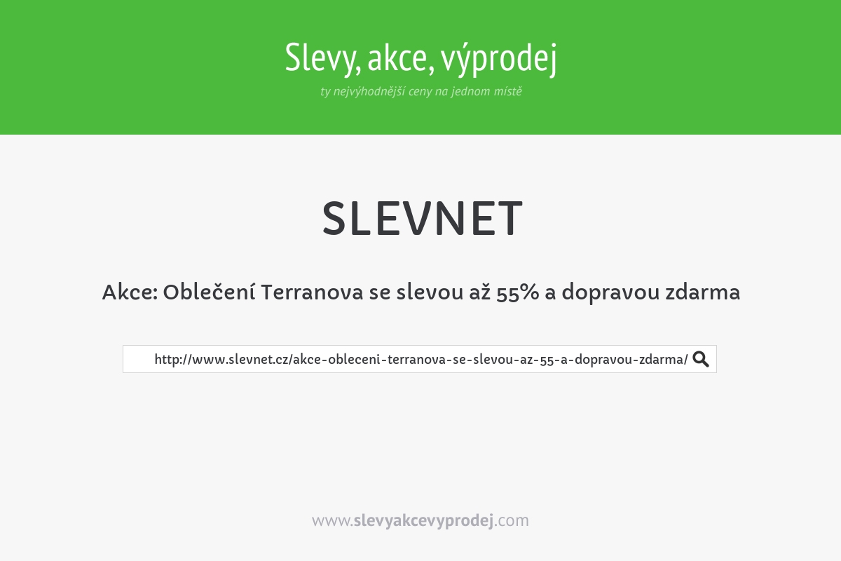 Akce: Oblečení Terranova se slevou až 55% a dopravou zdarma