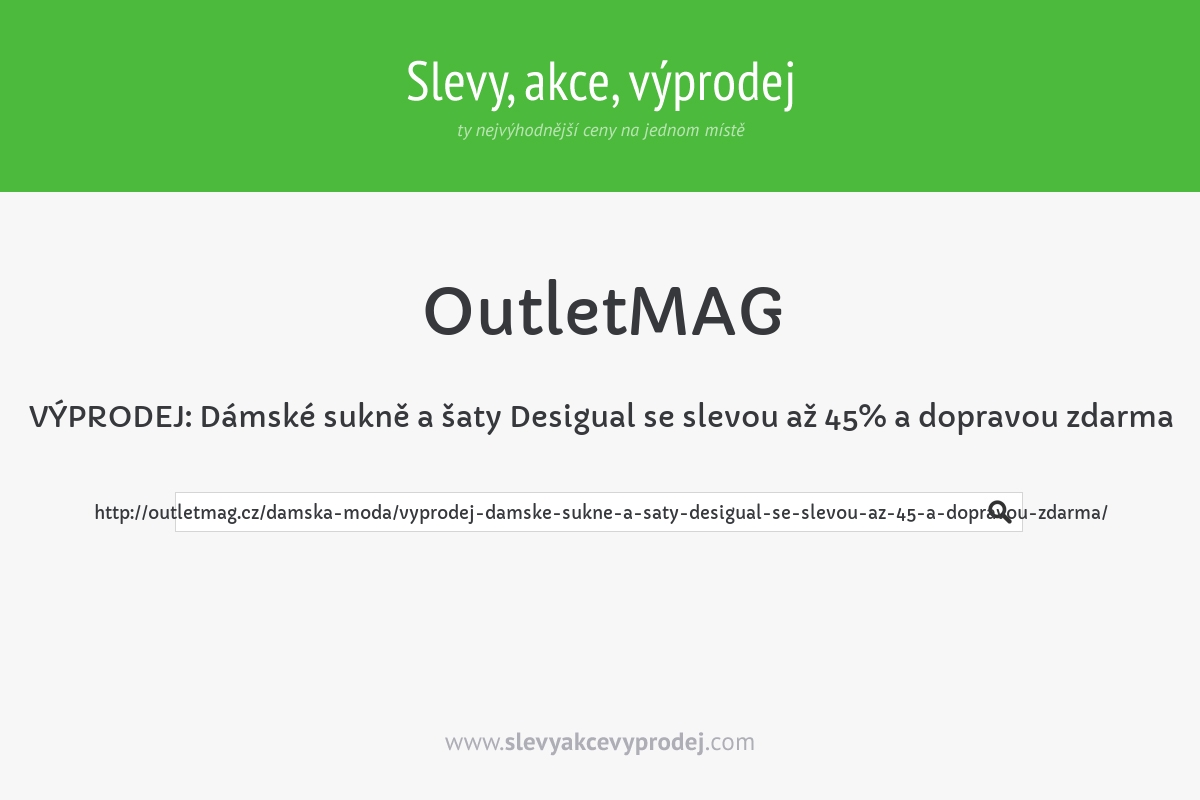 VÝPRODEJ: Dámské sukně a šaty Desigual se slevou až 45% a dopravou zdarma