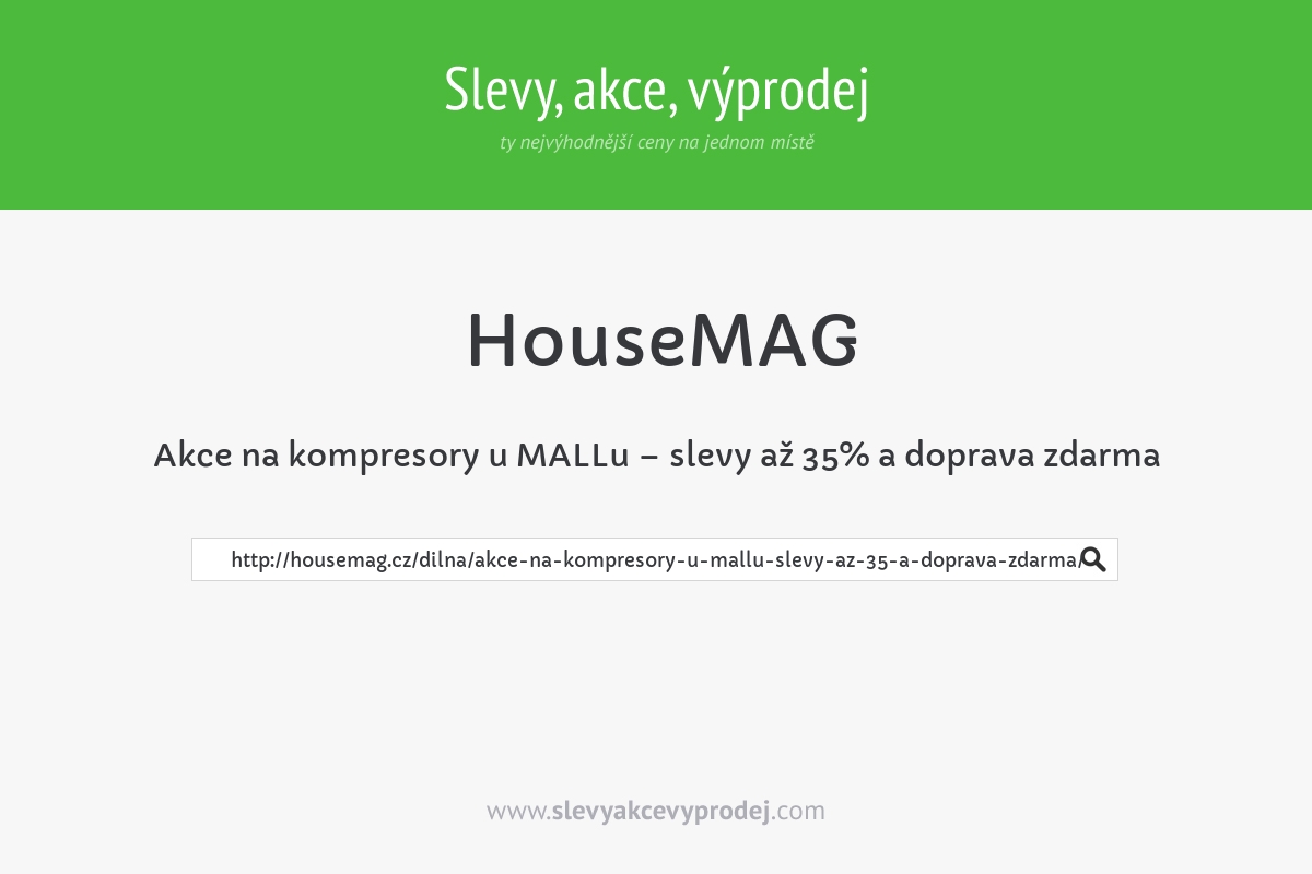 Akce na kompresory u MALLu – slevy až 35% a doprava zdarma