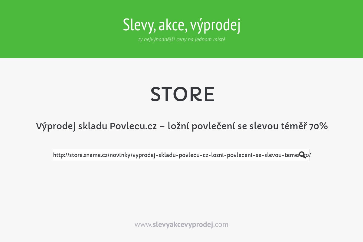 Výprodej skladu Povlecu.cz – ložní povlečení se slevou téměř 70%