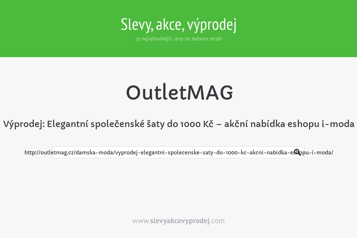 Výprodej: Elegantní společenské šaty do 1000 Kč – akční nabídka eshopu i-moda