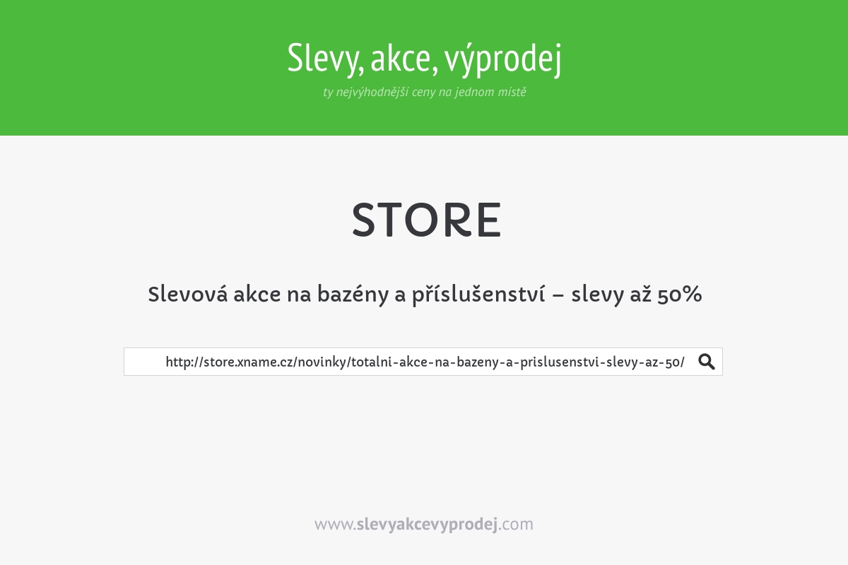 Slevová akce na bazény a příslušenství – slevy až 50%