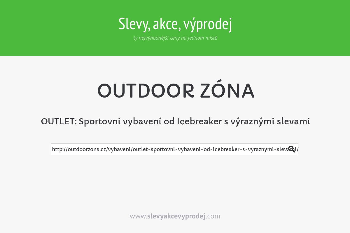 OUTLET: Sportovní vybavení od Icebreaker s výraznými slevami