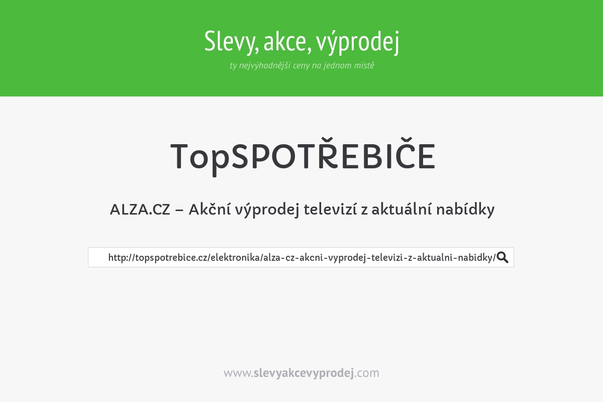 ALZA.CZ – Akční výprodej televizí z aktuální nabídky