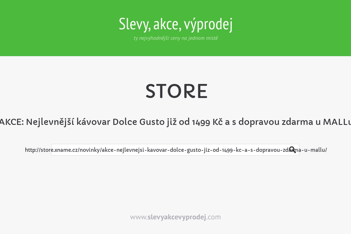 AKCE: Nejlevnější kávovar Dolce Gusto již od 1499 Kč a s dopravou zdarma u MALLu