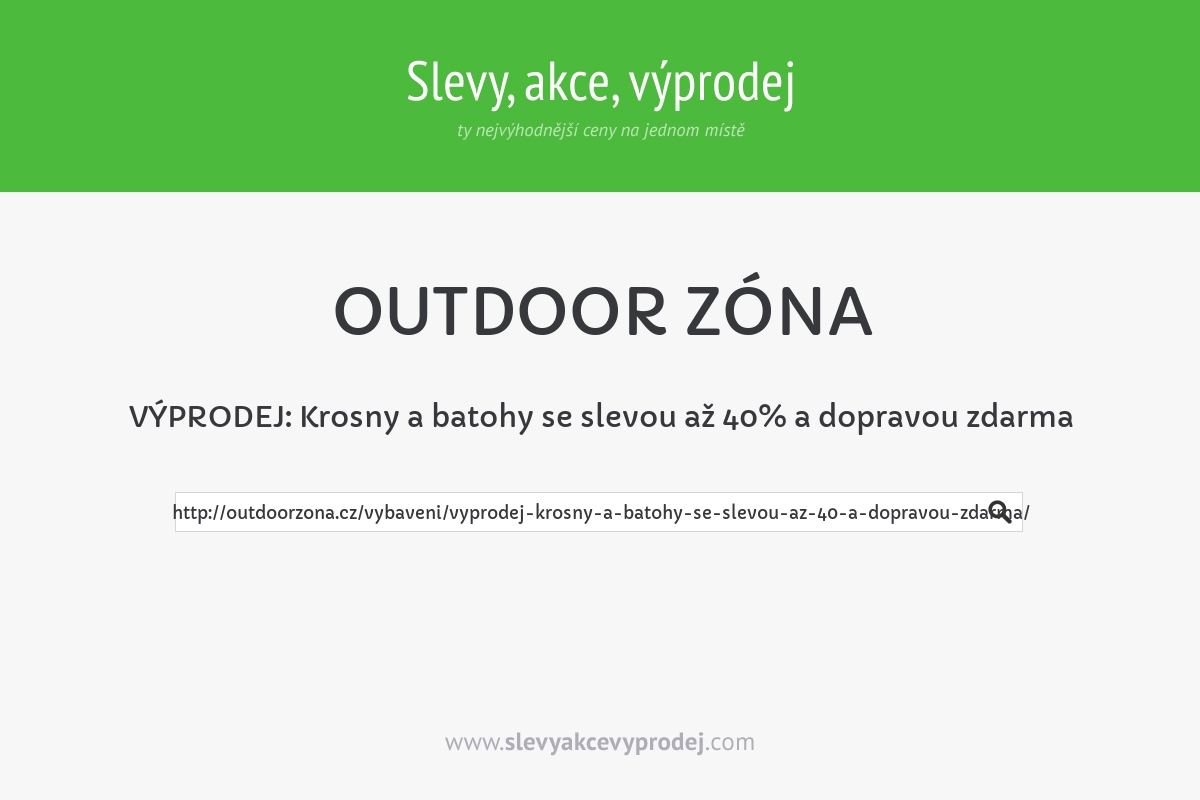 VÝPRODEJ: Krosny a batohy se slevou až 40% a dopravou zdarma