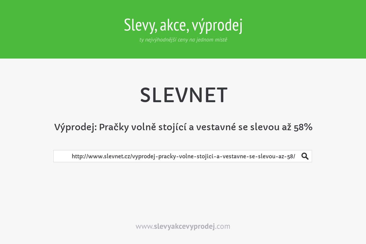 Výprodej: Pračky volně stojící a vestavné se slevou až 58%