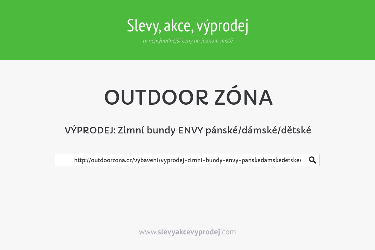 VÝPRODEJ: Zimní bundy ENVY pánské/dámské/dětské