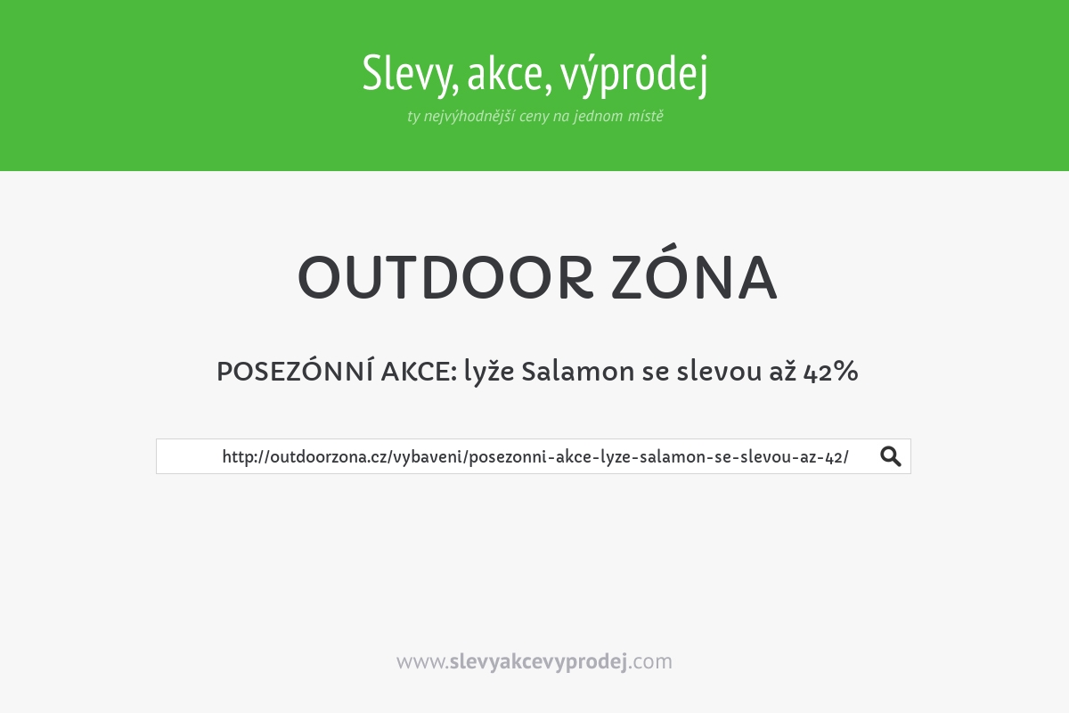 POSEZÓNNÍ AKCE: lyže Salamon se slevou až 42%