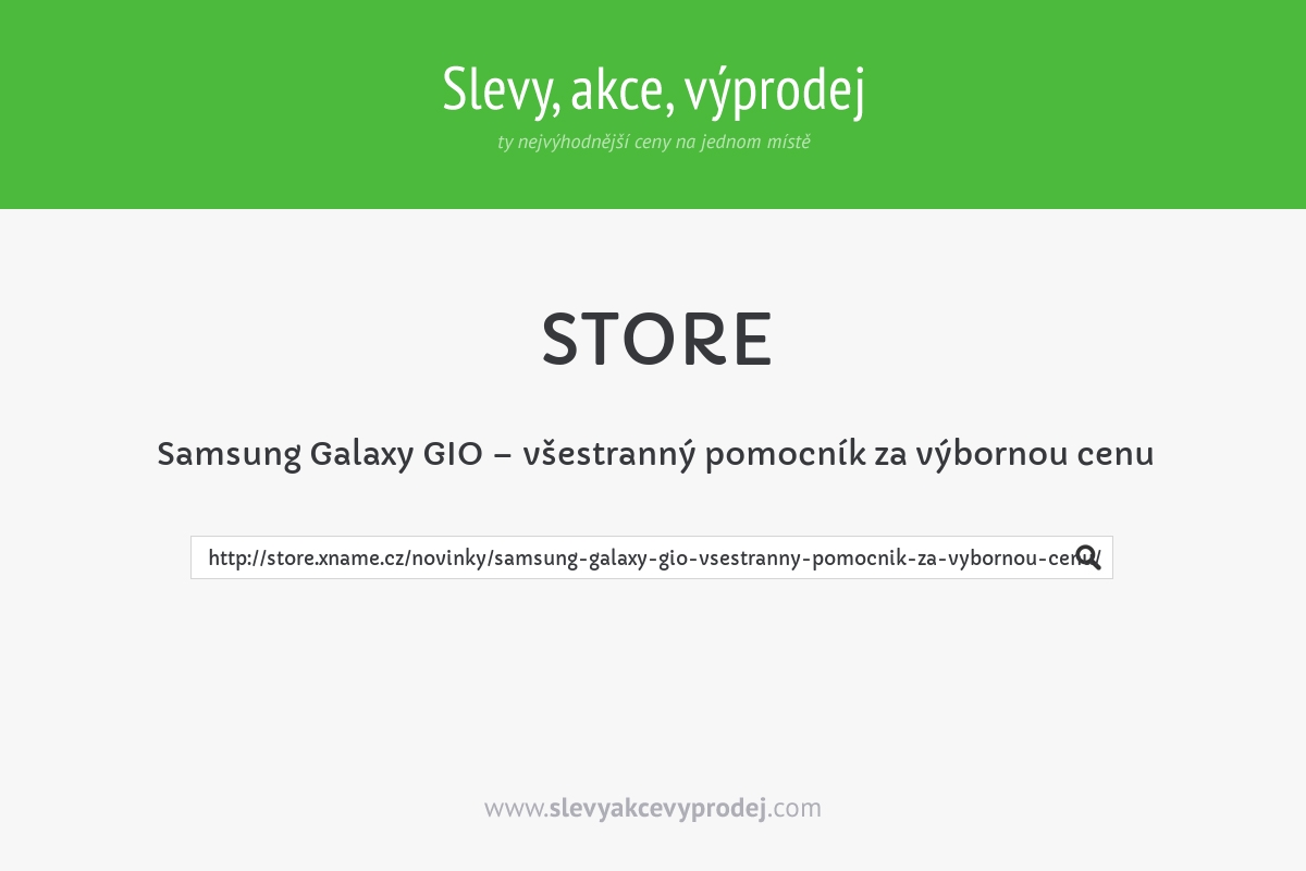 Samsung Galaxy GIO – všestranný pomocník za výbornou cenu