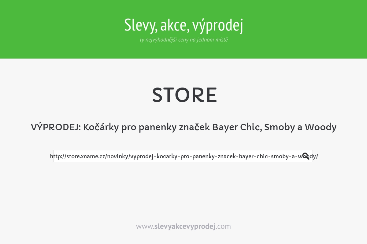 VÝPRODEJ: Kočárky pro panenky značek Bayer Chic, Smoby a Woody