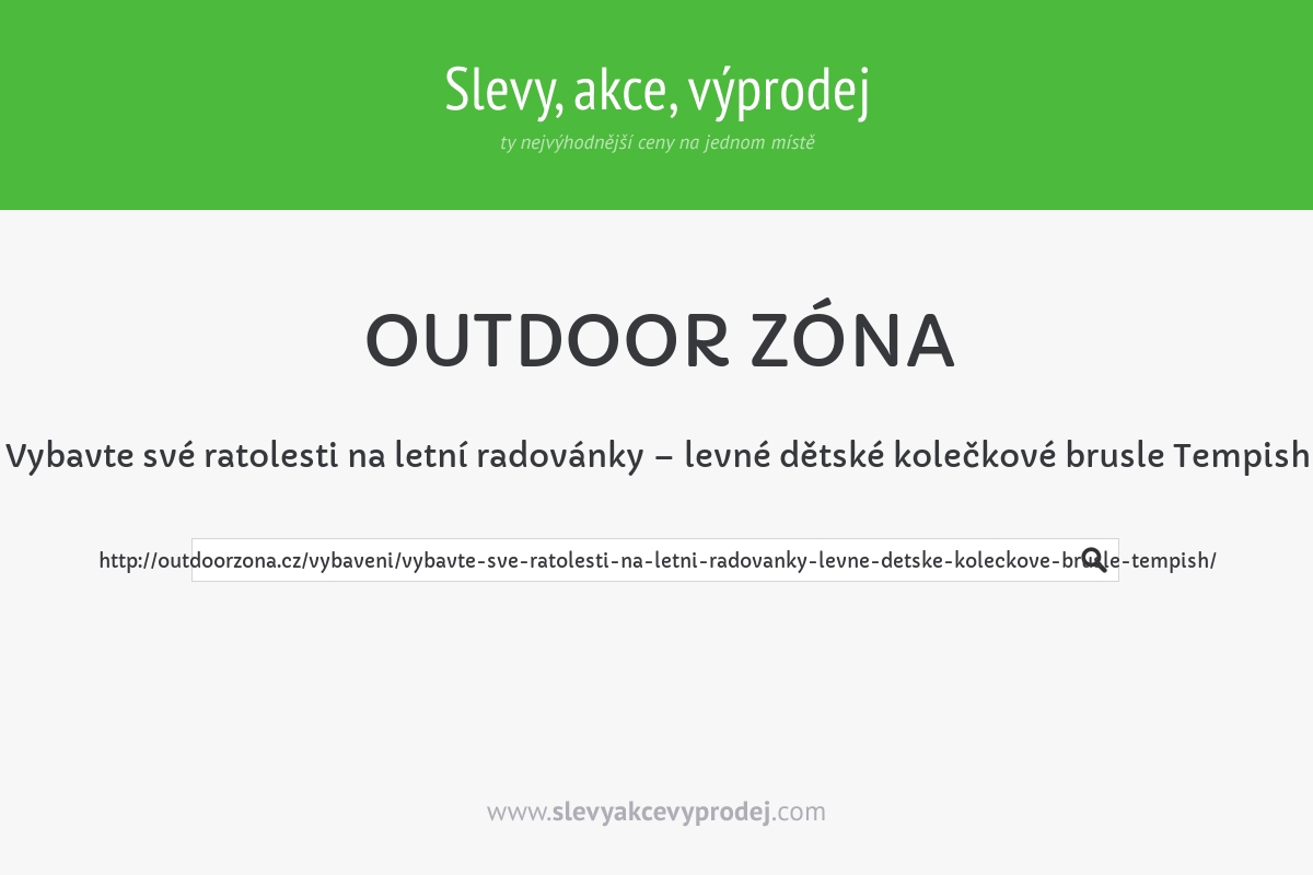 Vybavte své ratolesti na letní radovánky – levné dětské kolečkové brusle Tempish