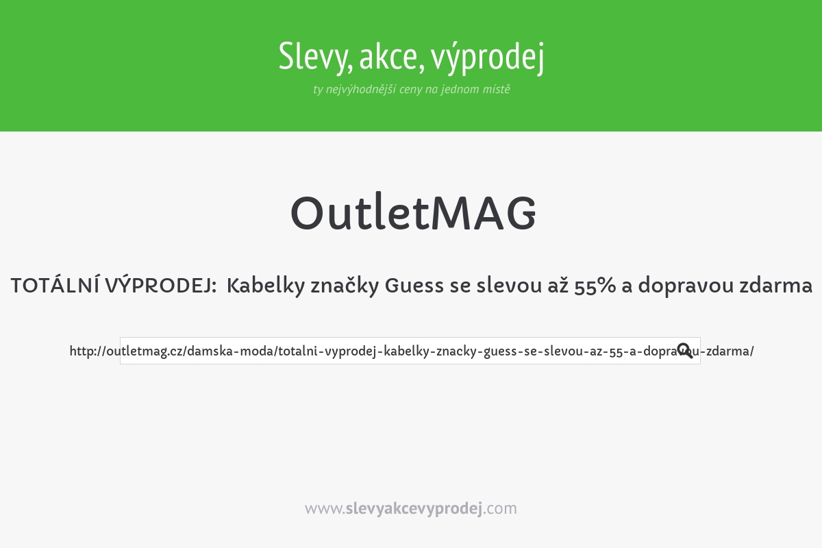 TOTÁLNÍ VÝPRODEJ:  Kabelky značky Guess se slevou až 55% a dopravou zdarma