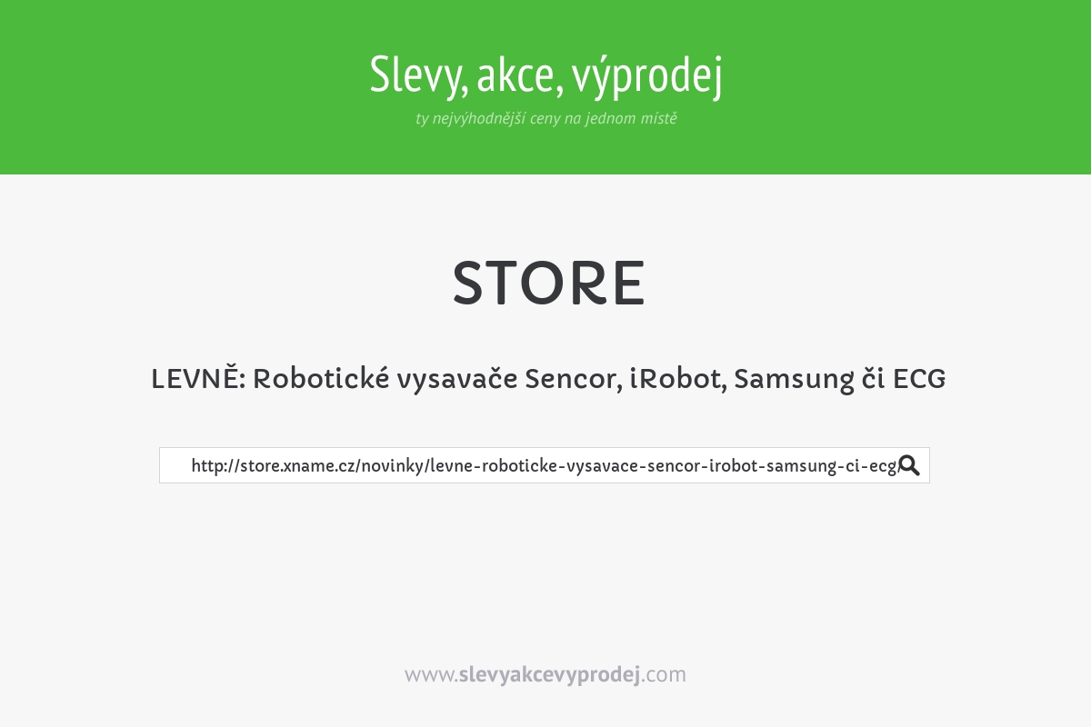 LEVNĚ: Robotické vysavače Sencor, iRobot, Samsung či ECG