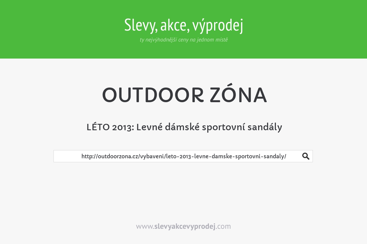 LÉTO 2013: Levné dámské sportovní sandály