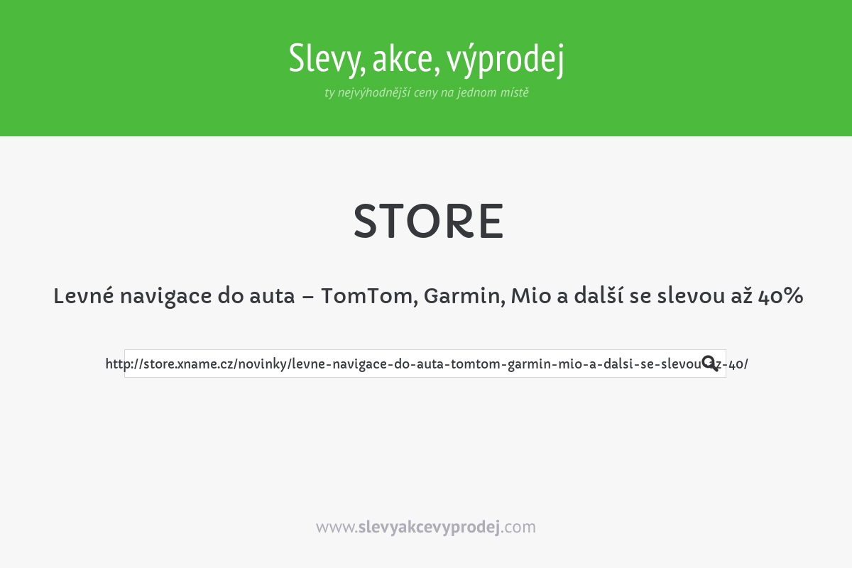 Levné navigace do auta – TomTom, Garmin, Mio a další se slevou až 40%