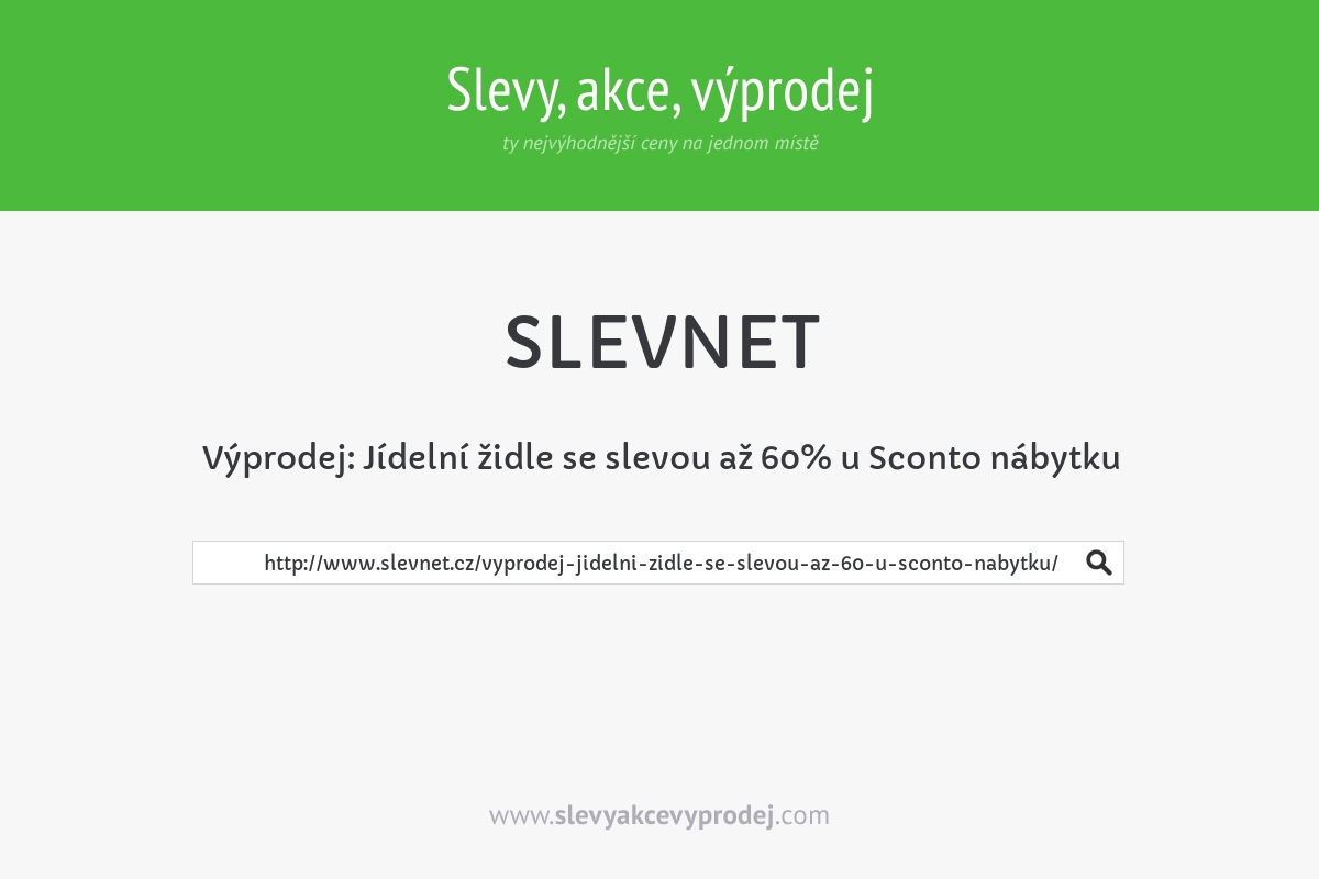 Výprodej: Jídelní židle se slevou až 60% u Sconto nábytku