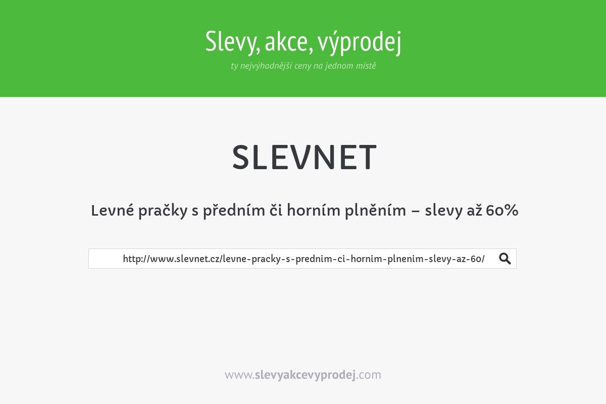 Levné pračky s předním či horním plněním – slevy až 60%