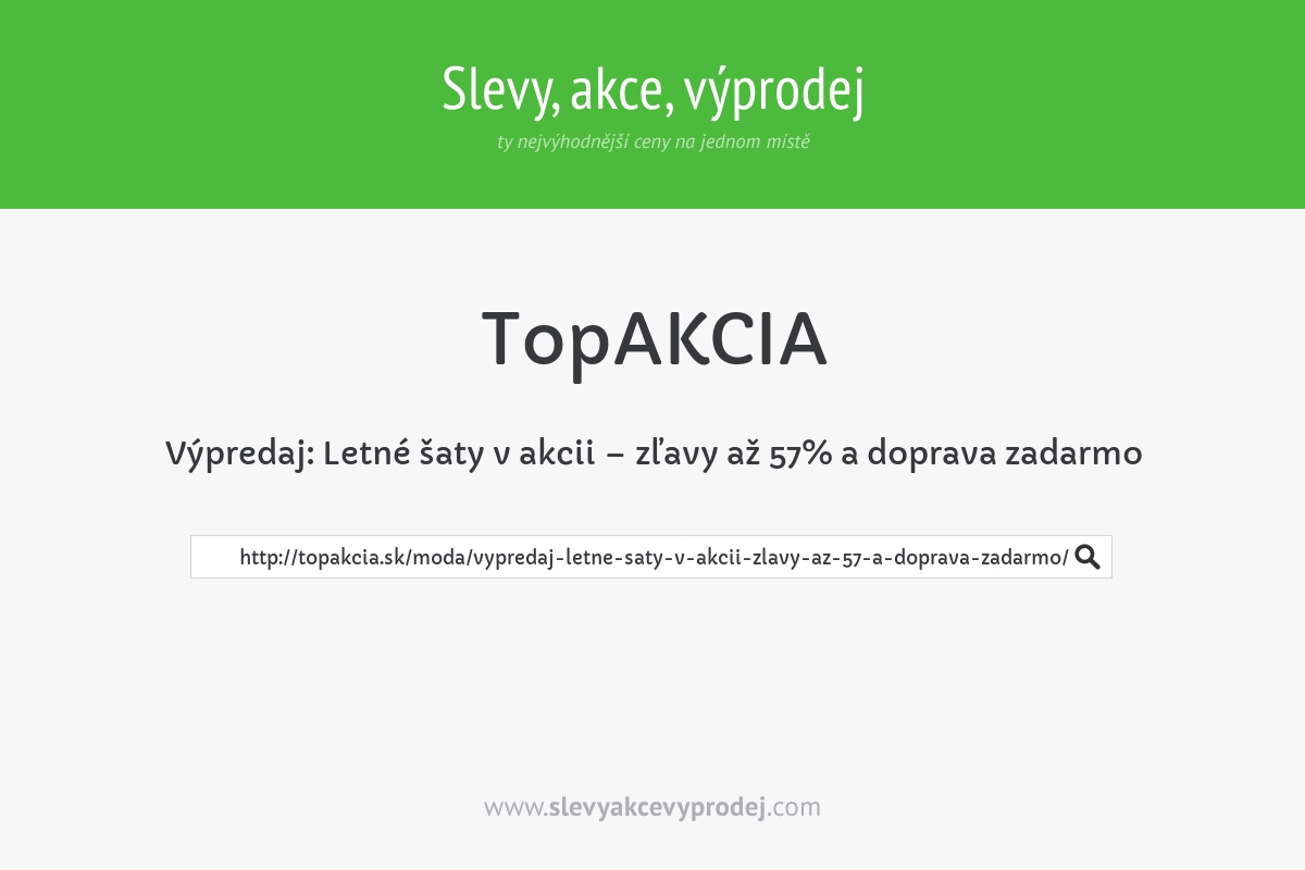 Výpredaj: Letné šaty v akcii – zľavy až 57% a doprava zadarmo